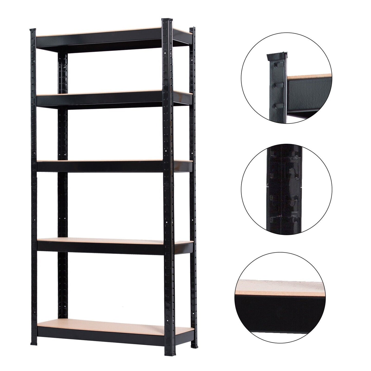 5 Tier Heavy Duty Boltless Metal Shelving Shelves Storage Unit Racking Garage UK