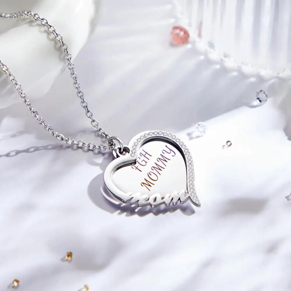 Personalised Gifts For Her Love Heart Necklace Pendant Birthday Gifts Mum Wife