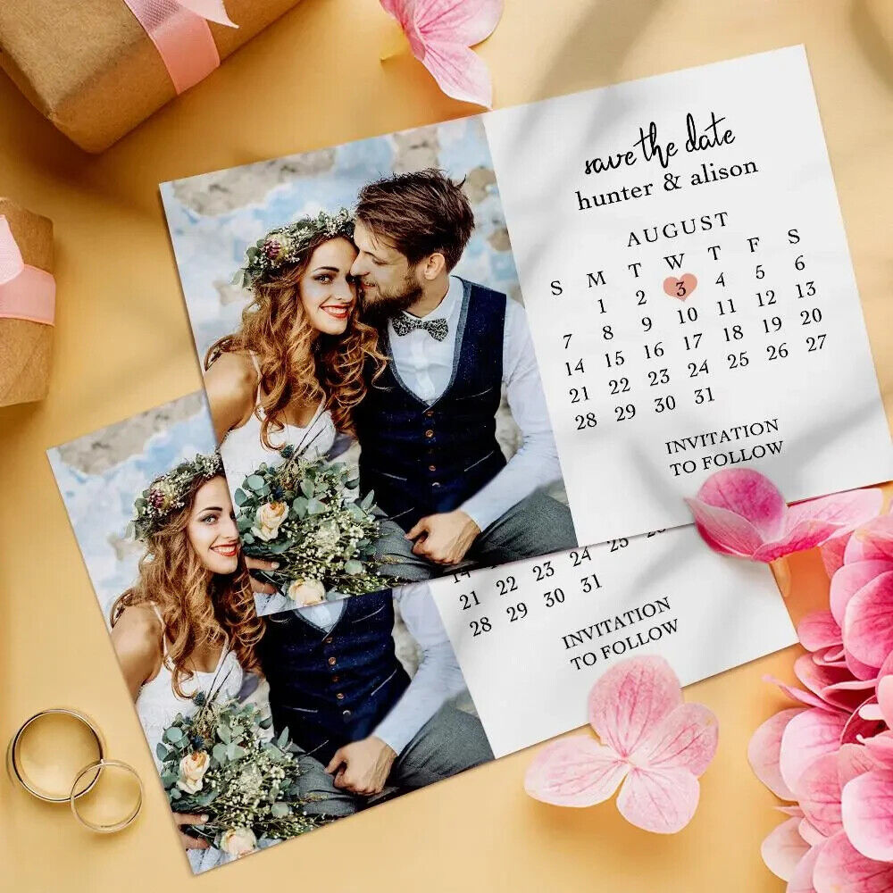 Save The Date Cards Personalised Wedding, Modern, Custom Photo 2024 Season