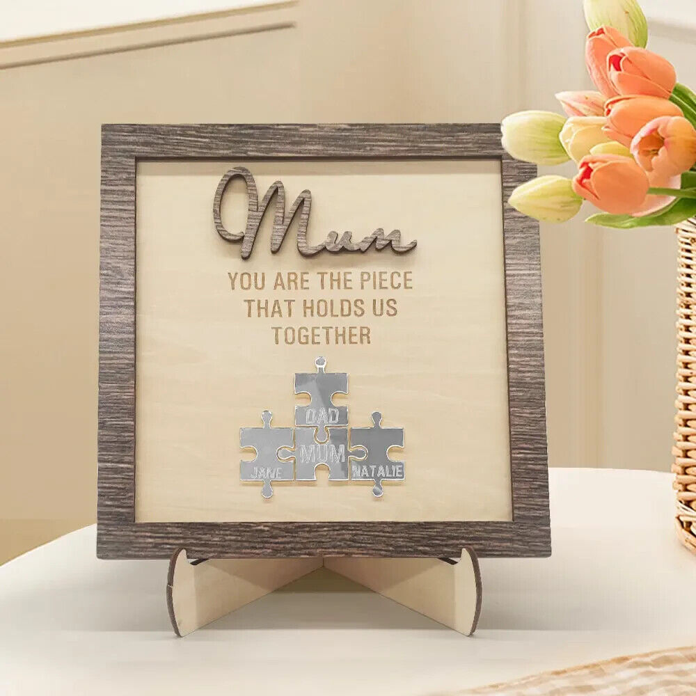 Personalised Puzzle Name Mum You Are the Piece that Holds Us Together Silver