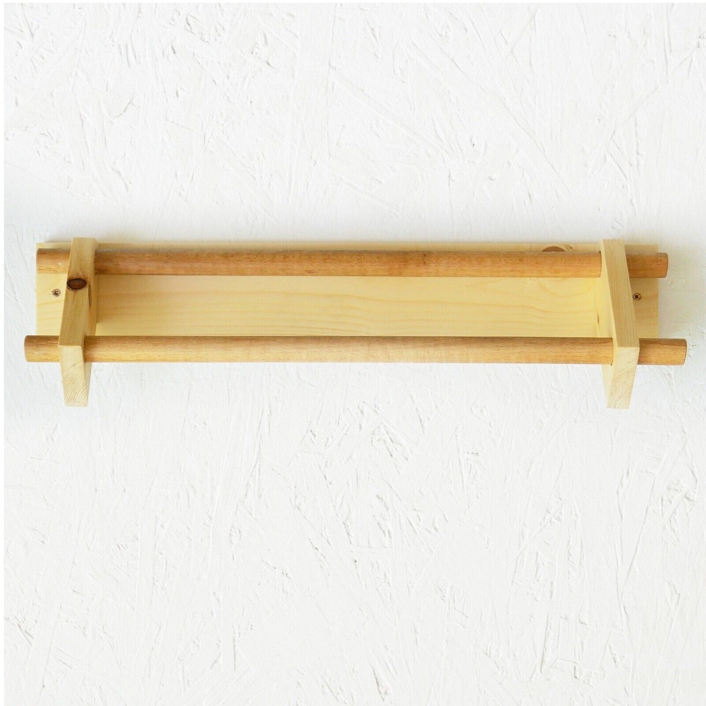 Handmade Wooden Wall Mounted Towel Rail Holder Rack Kitchen Solid Wood Floating