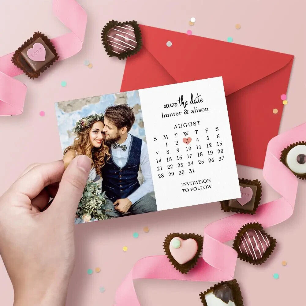 Save The Date Cards Personalised Wedding, Modern, Custom Photo 2024 Season