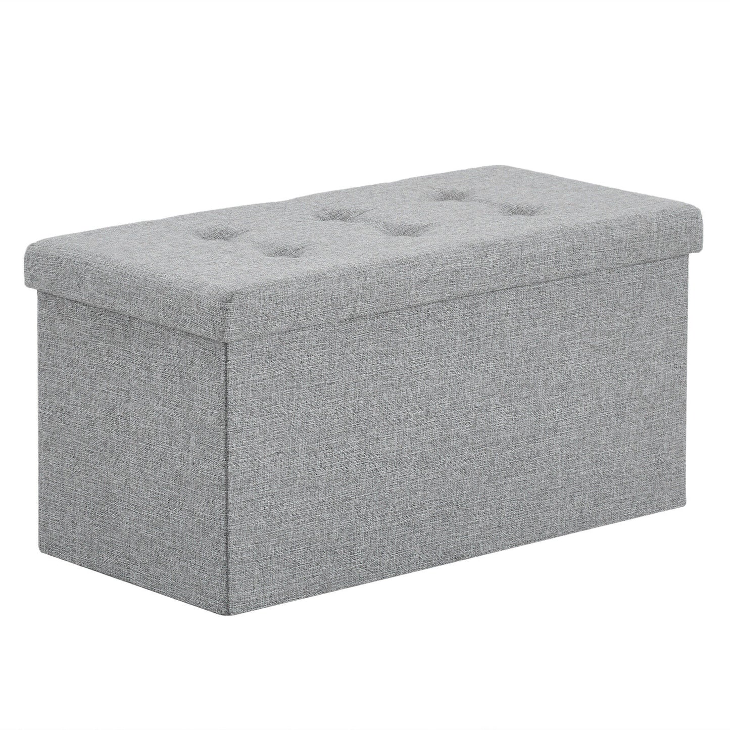 Folding Ottoman Storage Box Pouffe Seat Stool Home Chair Foot stool Bench LINEN