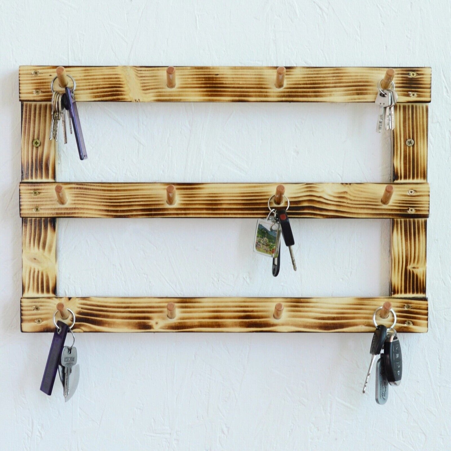 Handmade Rustic Wooden Rack Key Holder Wall Rack Shabby Chic Eco Friendly