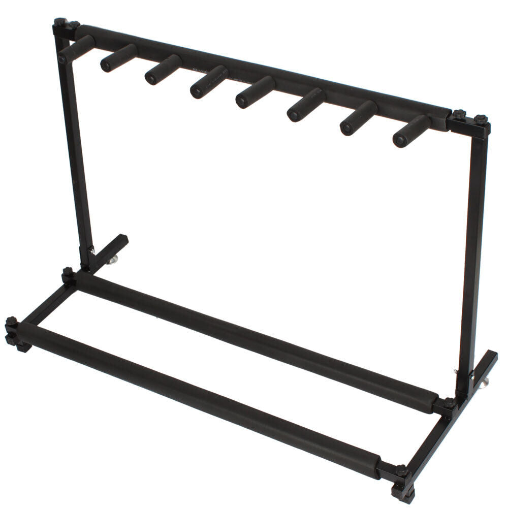 Black Folding Multi Guitar Rack Stand Padded Electric Acoustic Bass Holder New