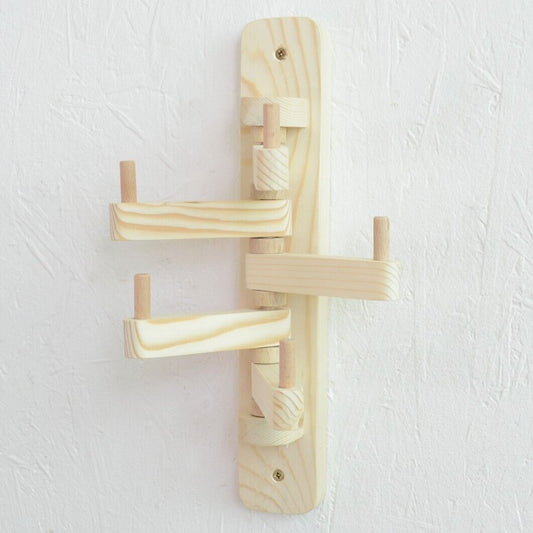 Wooden Coat Rack Mounted Space Saving ECO Friendly Handmade Hook 5 Hooks