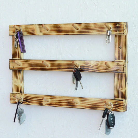 Handmade Rustic Wooden Rack Key Holder Wall Rack Shabby Chic Eco Friendly