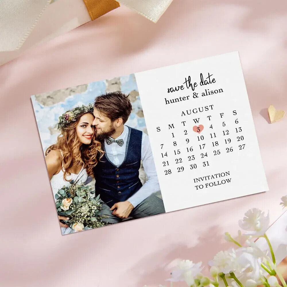 Save The Date Cards Personalised Wedding, Modern, Custom Photo 2024 Season