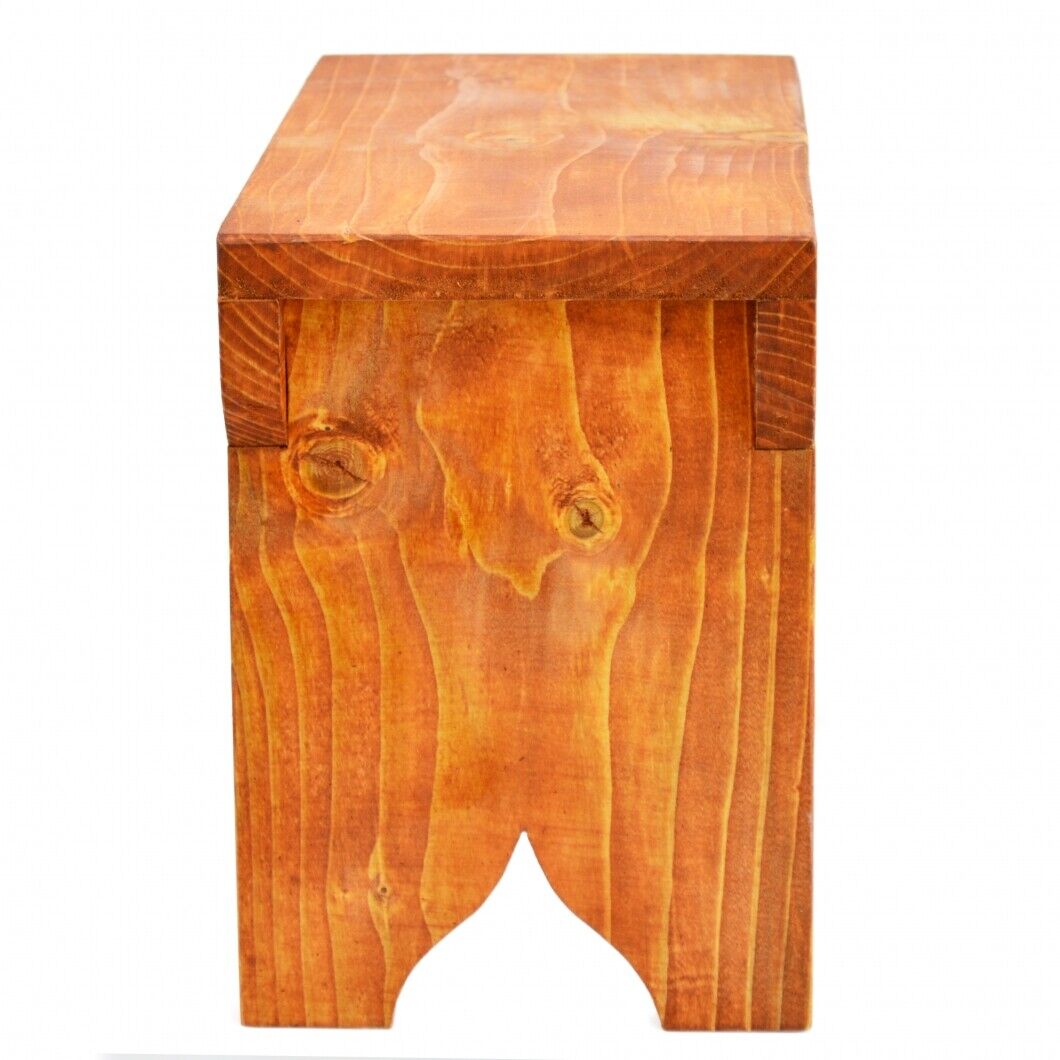 Natural Wooden Step Stool Rustic Shabby Chic Rectangle Seat Multiple Scandinavia