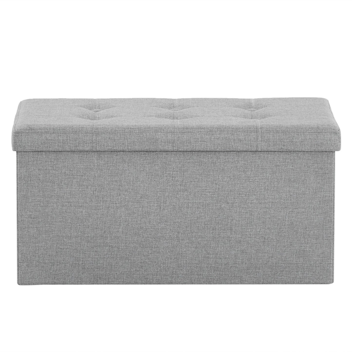 Folding Ottoman Storage Box Pouffe Seat Stool Home Chair Foot stool Bench LINEN
