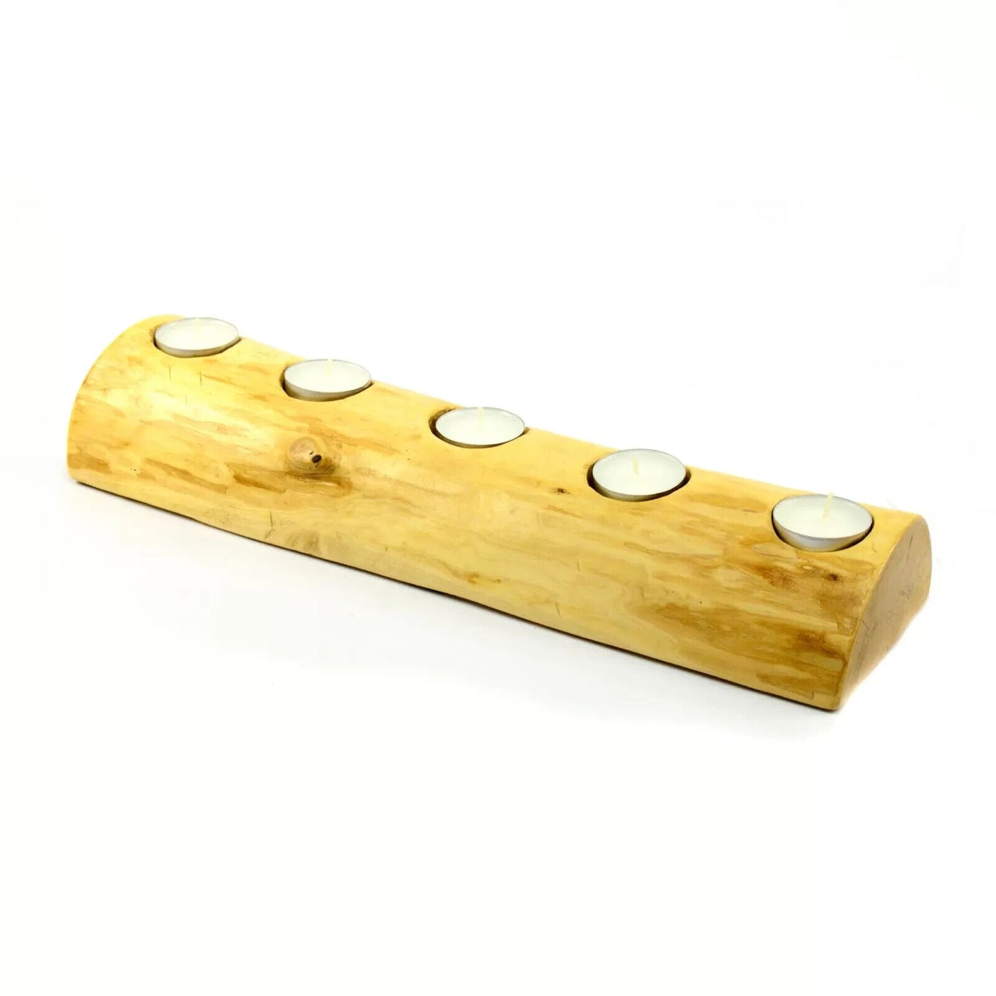 ECO Friendly Rustic Wooden Tea Light Candle Holders Handmade Natural Wood