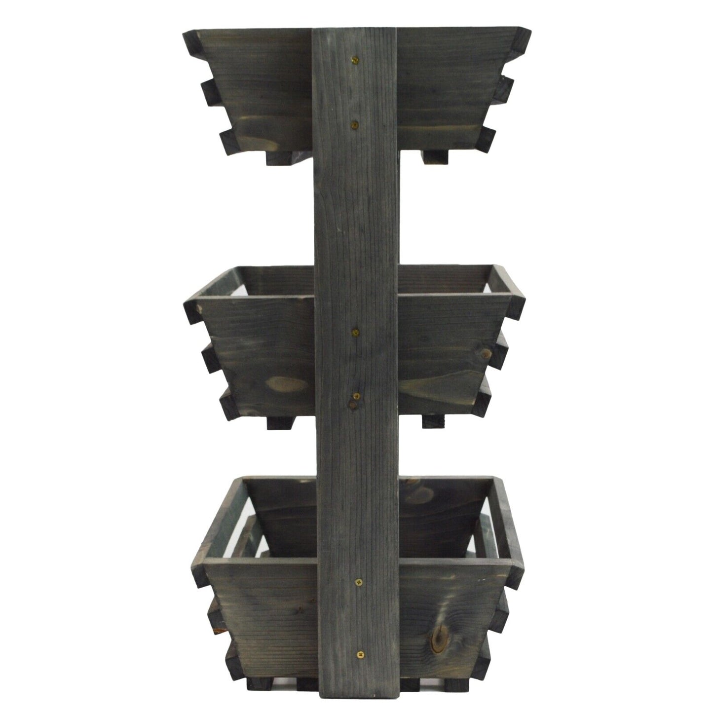 3 Tier Fruit Basket Handmade Natural Wood Holder Rack Vegetable Storage Stand