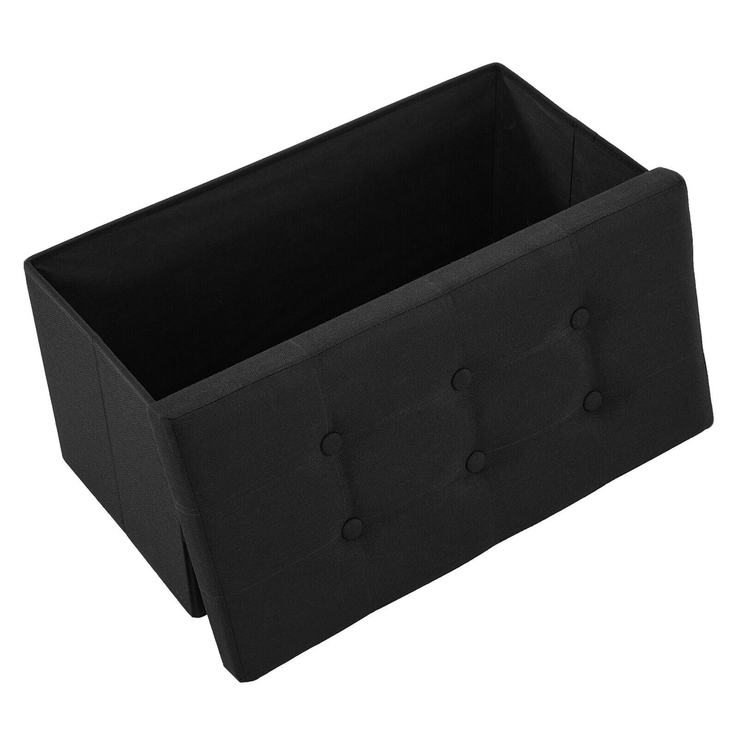 Folding Ottoman Storage Box Pouffe Seat Stool Home Chair Foot stool Bench LINEN