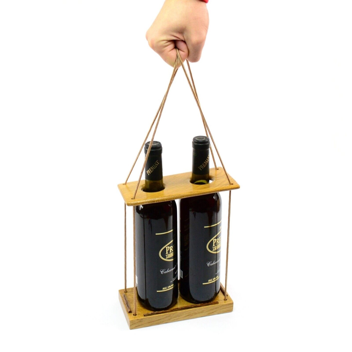 Handmade Wine Case Carrier 3 Bottle With Handle Storage Stand Stylish Durable