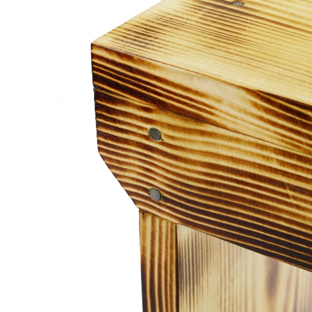 Natural Wooden Step Stool Rustic Shabby Chic Rectangle Seat Multiple Scandinavia