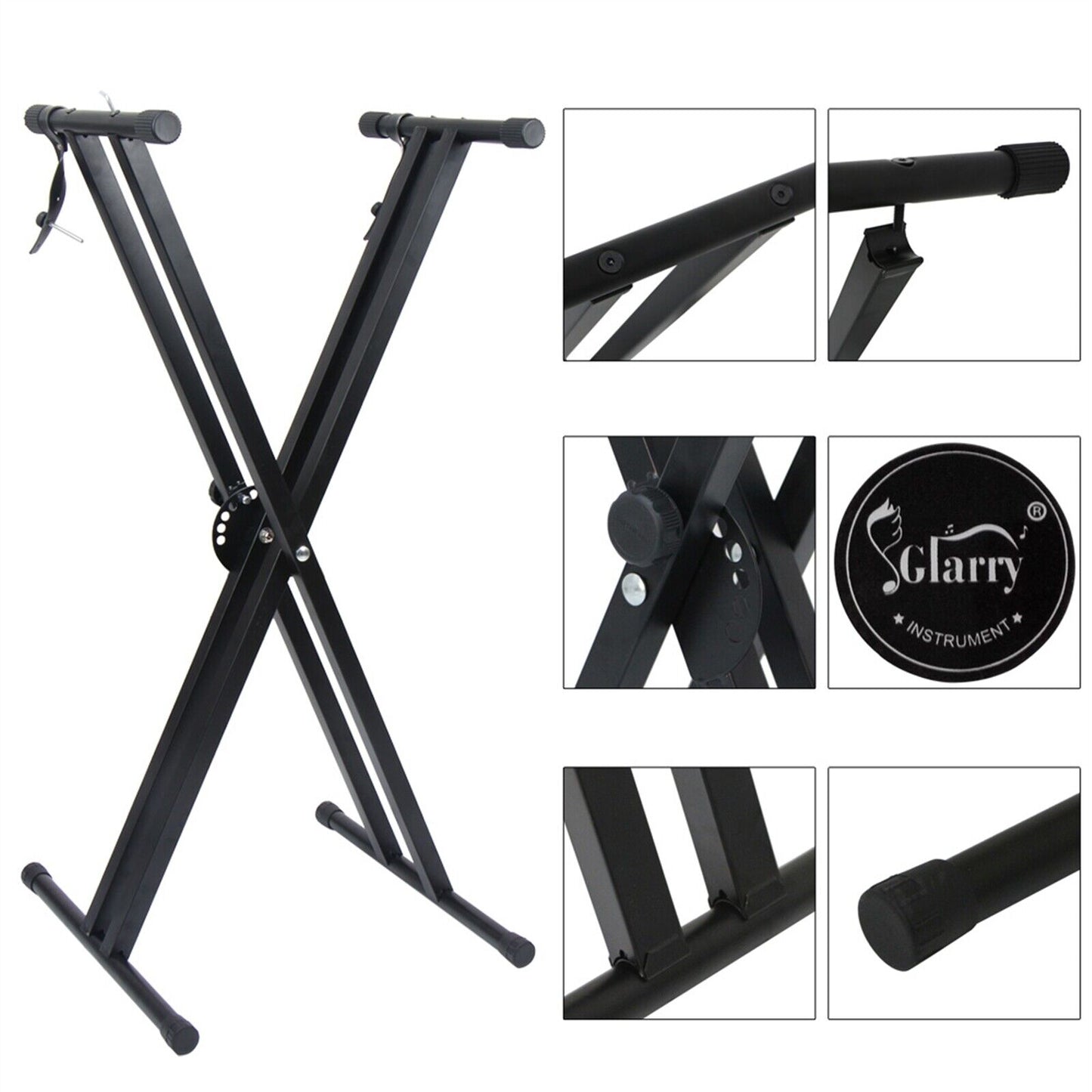 Sturdy Basic Keyboard Stand - Adjustable & Durable for Pianos & Keyboards Glarry
