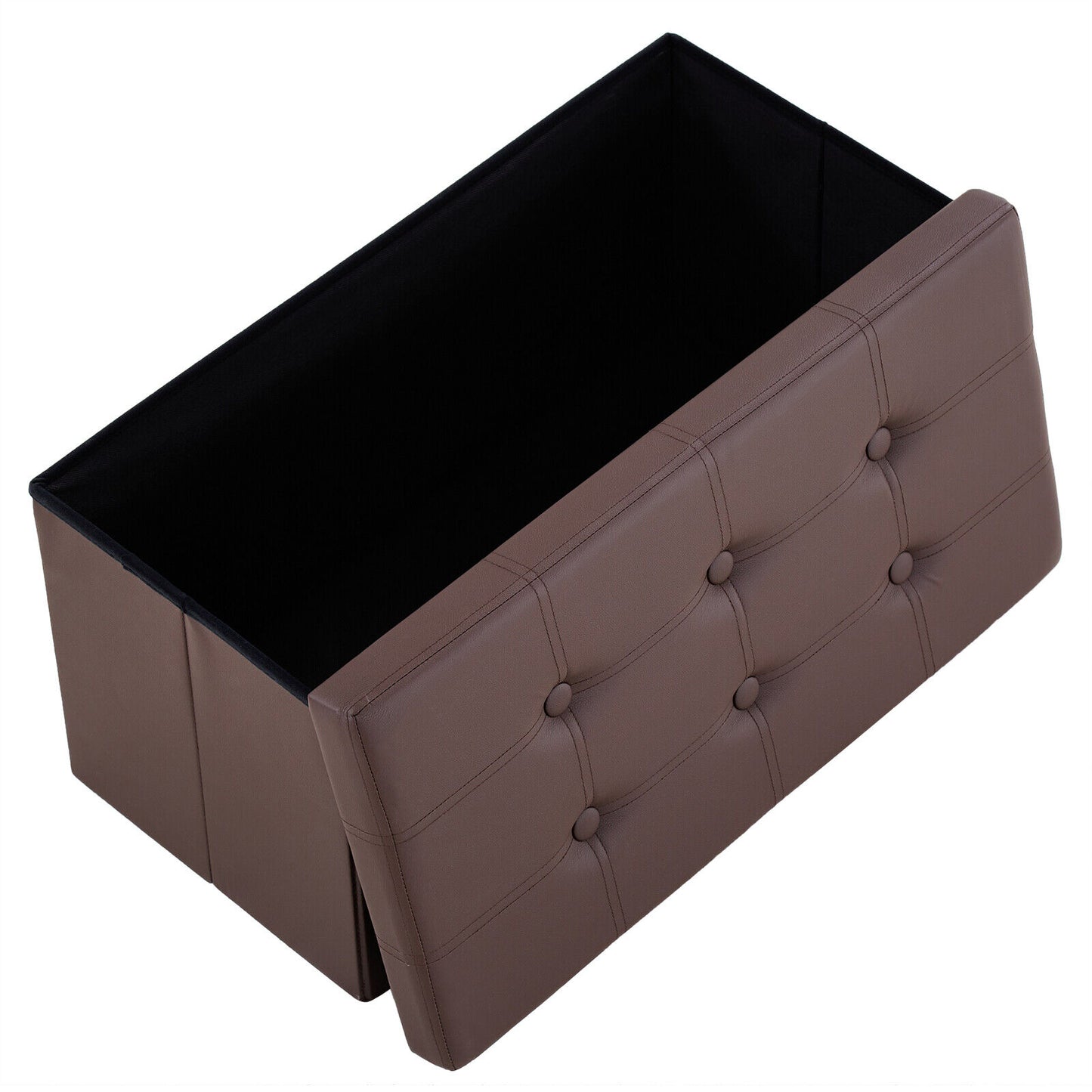 Folding Ottoman Storage Box Pouffe Seat Stool Home Chair Foot stool Bench LINEN