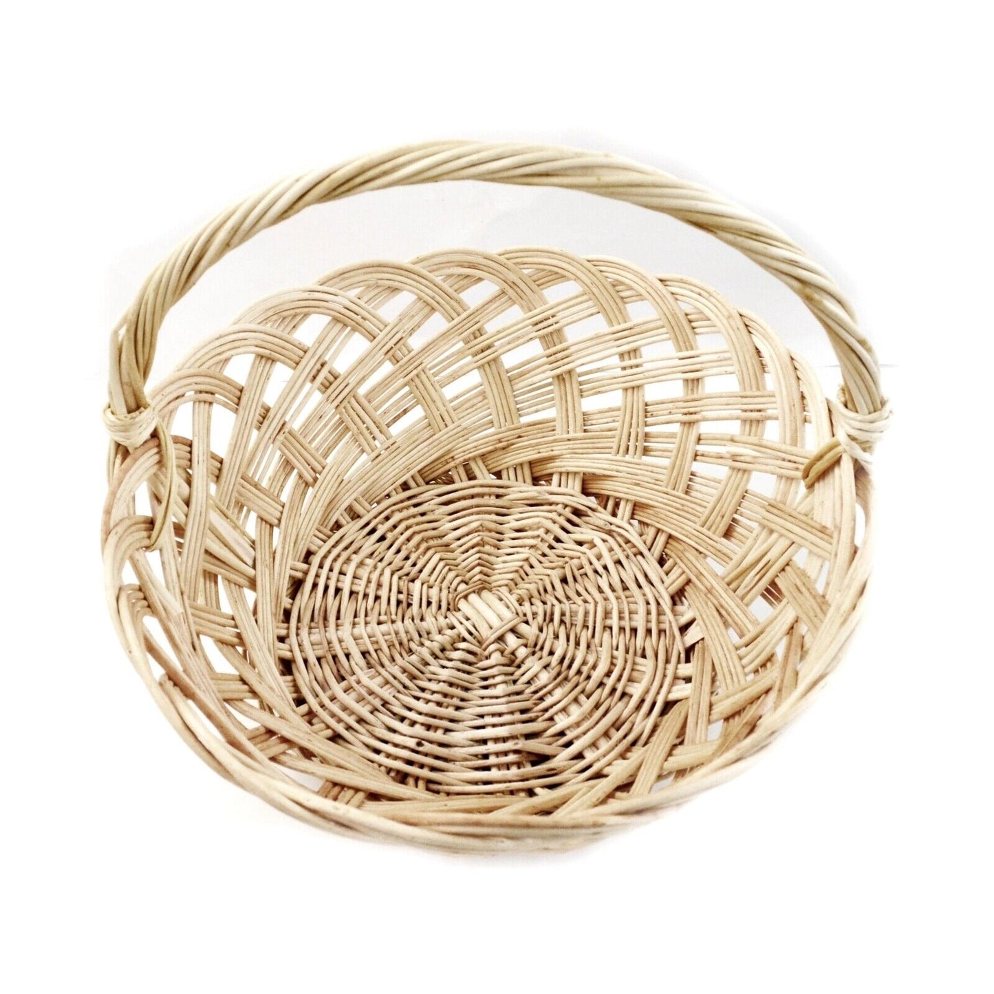 Handmade Large woven bread basket Wicker Fruit Storage hamper with handle