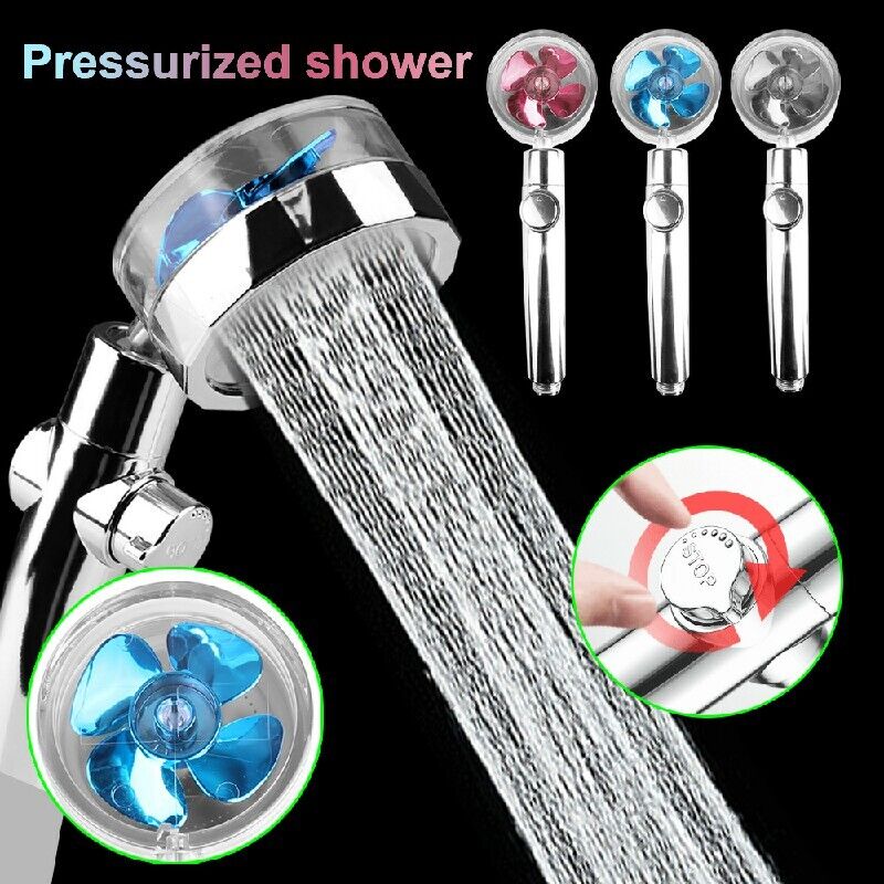 Shower Head Water Saving Flow 360° Rotating with Small Fan High Pressure Spray