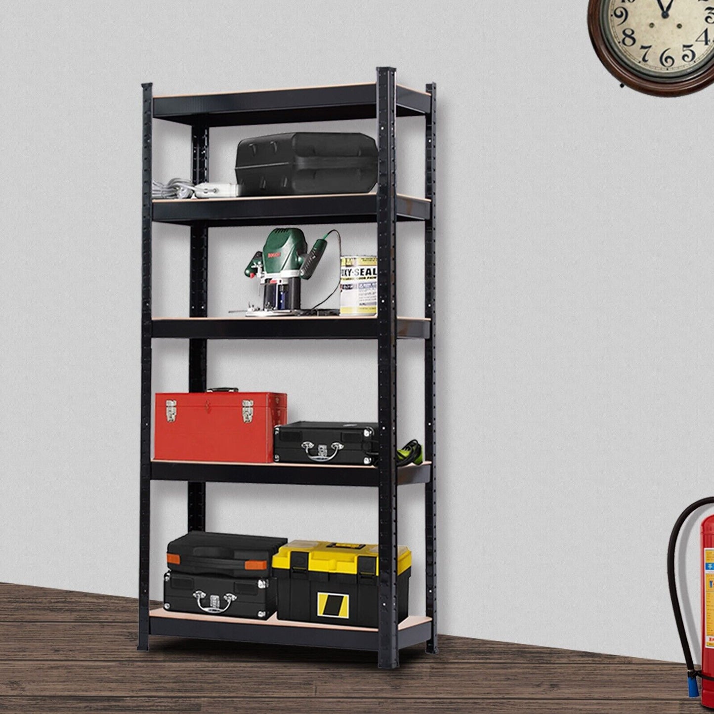 5 Tier Heavy Duty Boltless Metal Shelving Shelves Storage Unit Racking Garage UK
