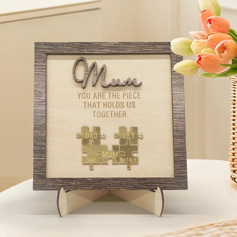 Personalised Puzzle Name Mum You Are the Piece that Holds Us Together Silver