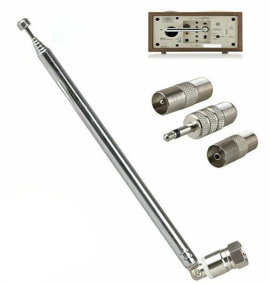 Telescopic DAB FM Radio Aerial Antenna 3 Adapter Bose wave awrc3g/3p top loaders
