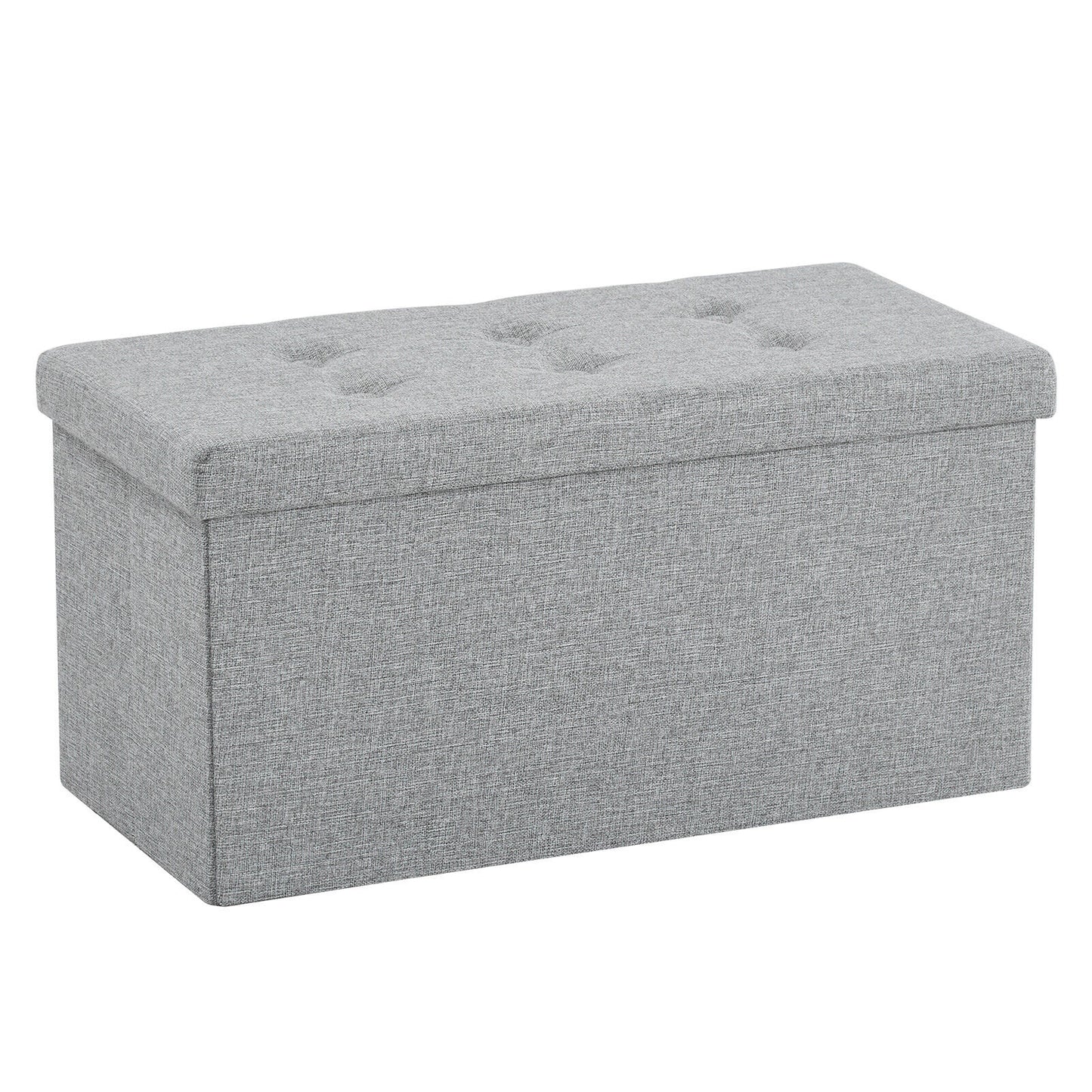Folding Ottoman Storage Box Pouffe Seat Stool Home Chair Foot stool Bench LINEN