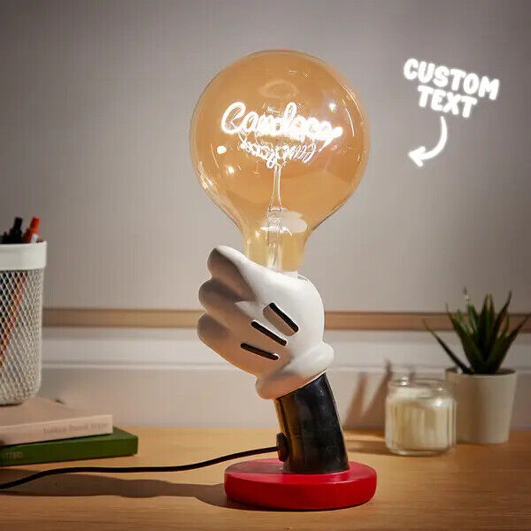 Personalised Filament Modeling LED Bulb Table Lamp Decorative Gift Custom Text