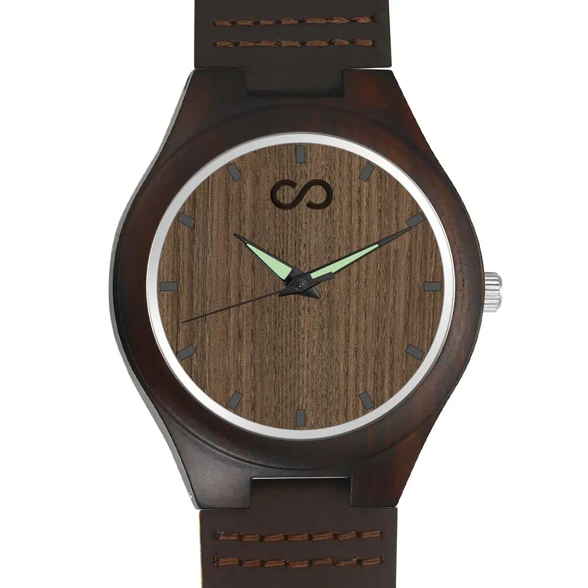 PERSONALISED Wooden Watch Leather Luxury Unisex Gents Ladies Wood Engraved Names