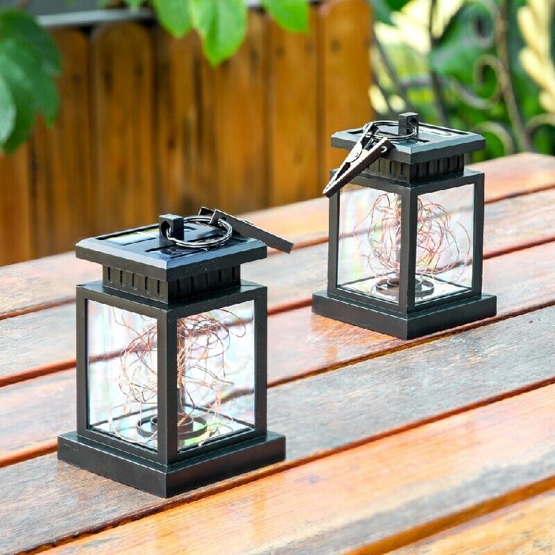 Waterproof LED Solar Powered Hanging Lantern Lights Outdoor Garden Table Lamp GB
