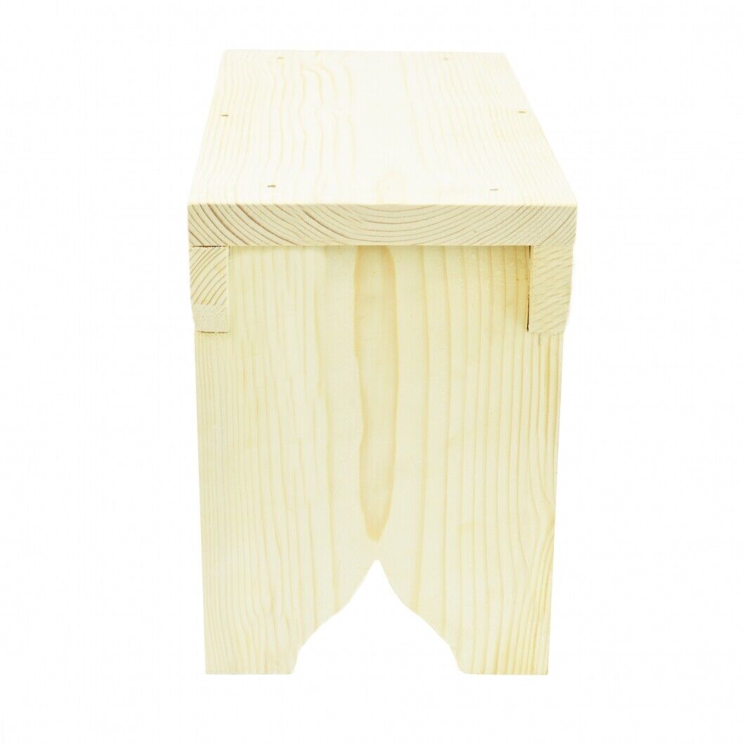 Natural Wooden Step Stool Rustic Shabby Chic Rectangle Seat Multiple Scandinavia