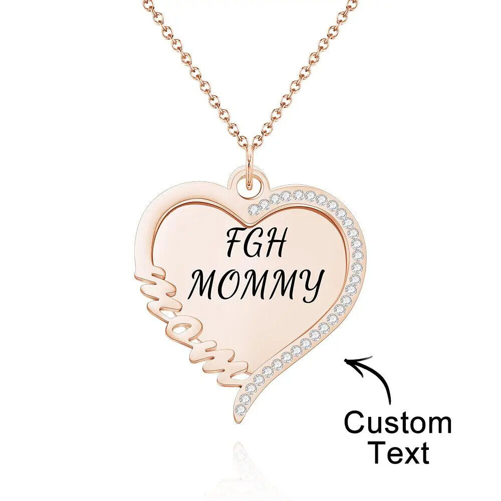 Personalised Gifts For Her Love Heart Necklace Pendant Birthday Gifts Mum Wife