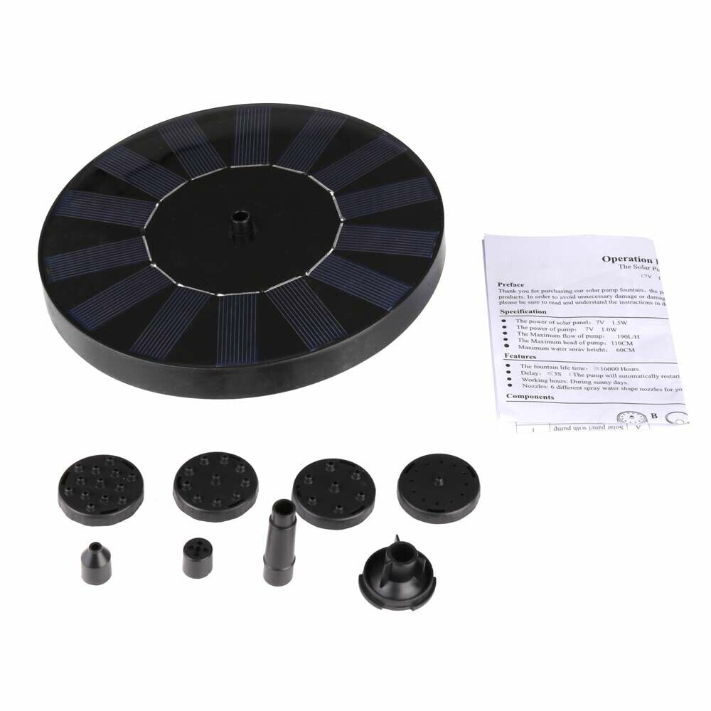 5W 400L/H Solar Panel Powered Water Pump Garden Pool Pond Fish Aquarium Fountain