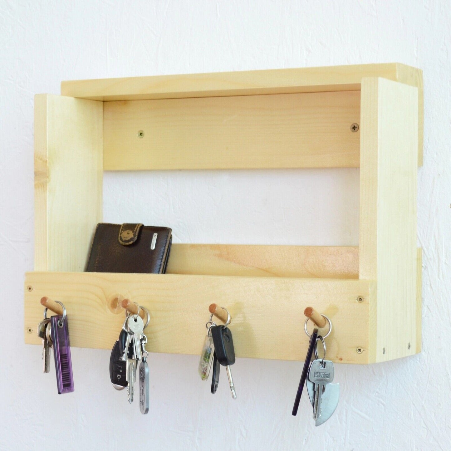 Handmade Wooden Wall Mounted Key Holder Letter Holder Unique Hanger Hooks Rack
