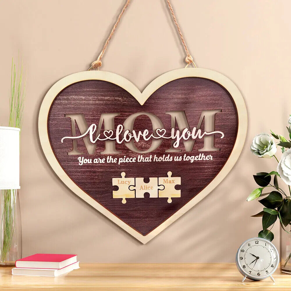 Personalised Hanging Puzzle Name Mum You Are the Piece that Holds Us Together
