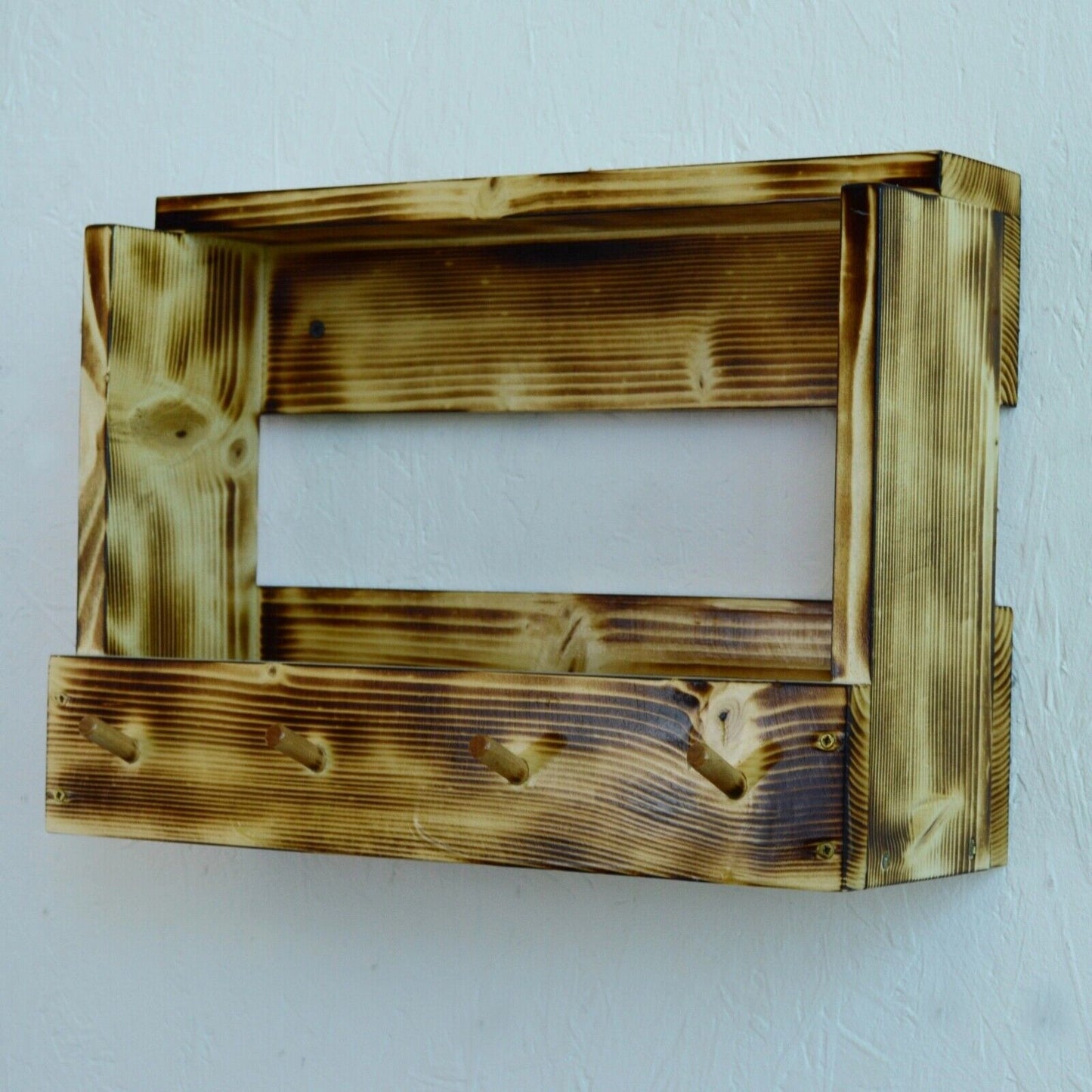 Handmade Wooden Wall Mounted Key Holder Letter Holder Unique Hanger Hooks Rack