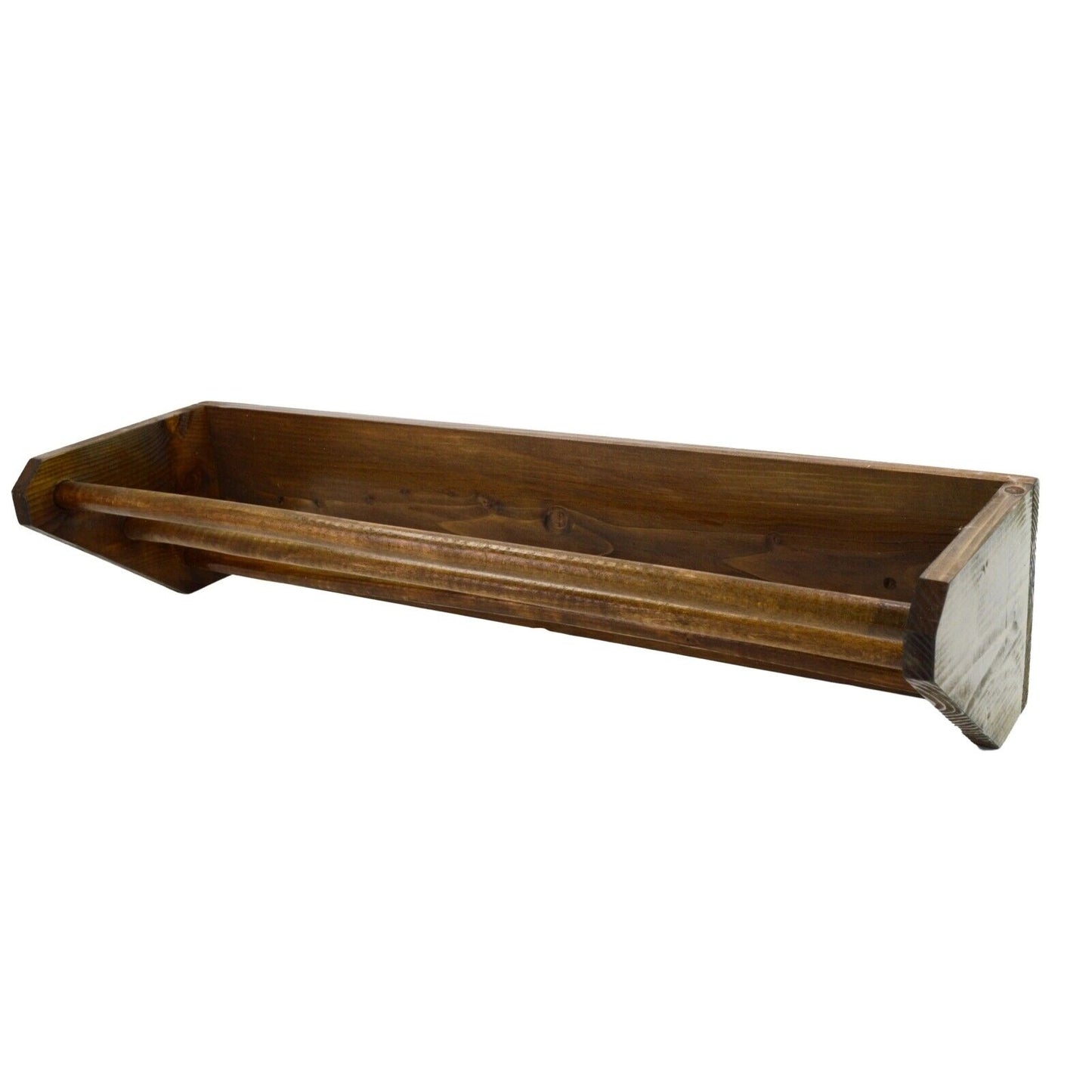 Wall Mounted Floating Shoe Footwear Rack Organizer Wooden Storage Shelf Stand