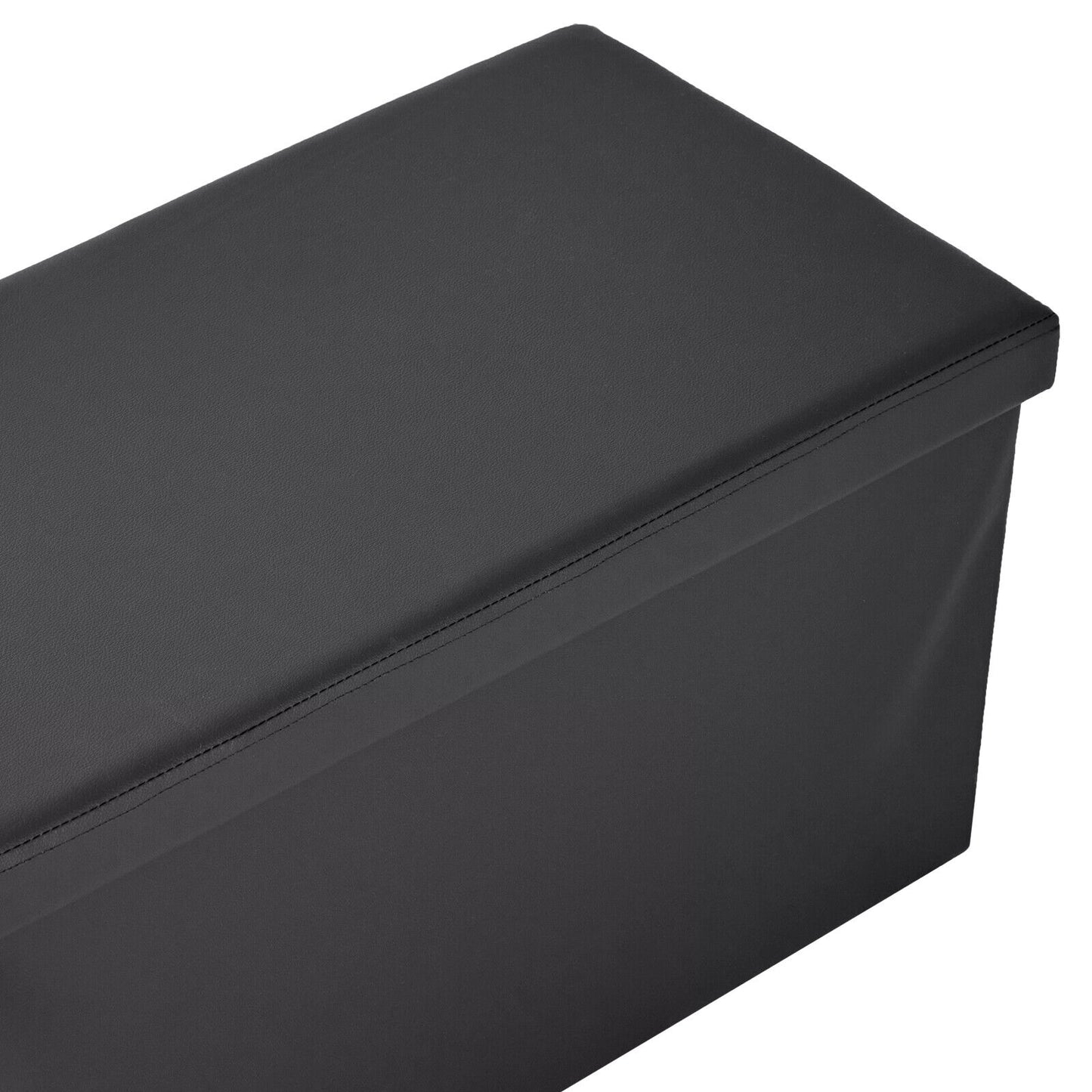 Folding Ottoman Storage Box Pouffe Seat Stool Home Chair Foot stool Bench LINEN