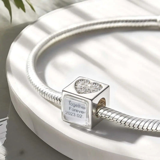 Personalised Charm Photo Heart Engraved, Christmas, Baby, Birthday, Women Gift
