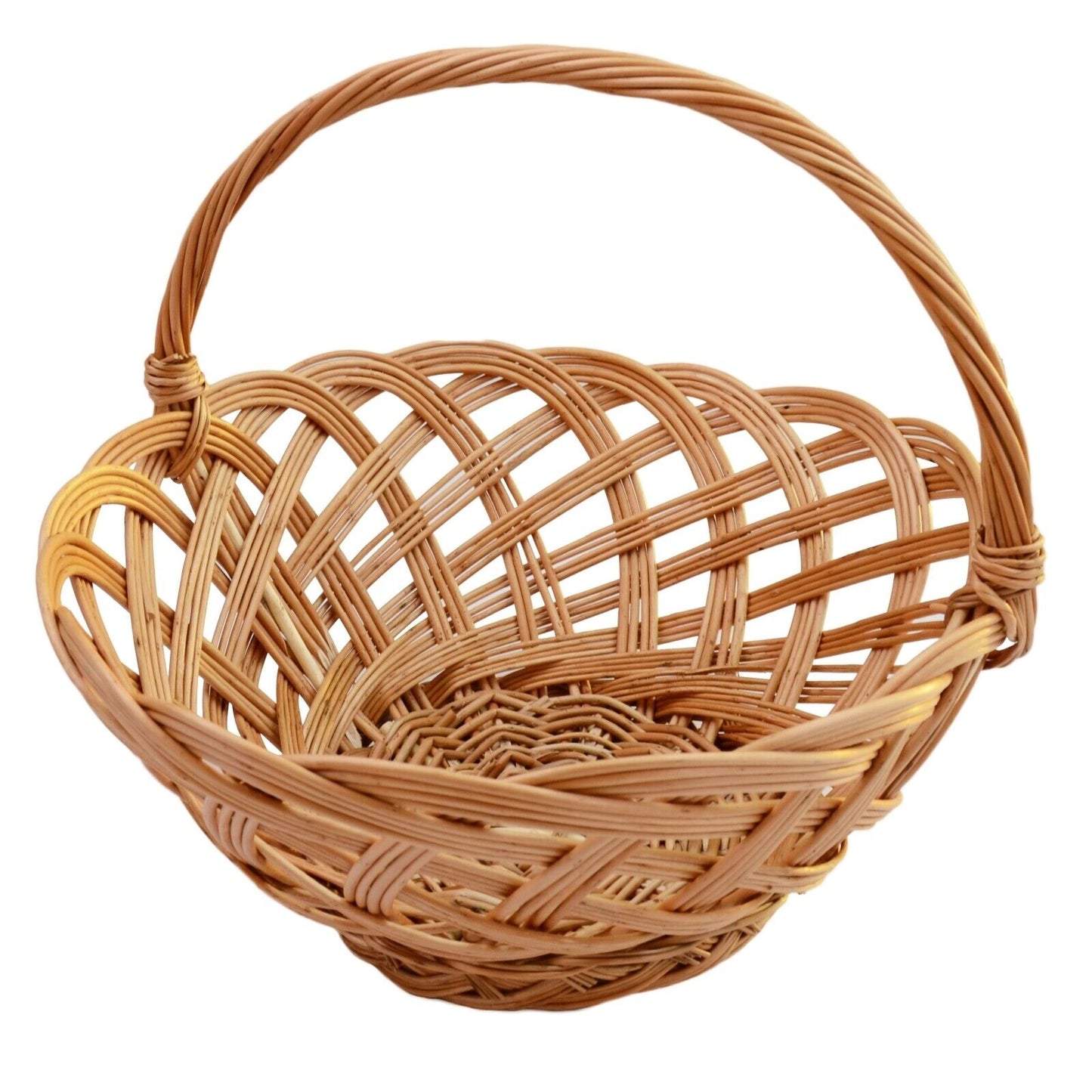 Handmade Large woven bread basket Wicker Fruit Storage hamper with handle