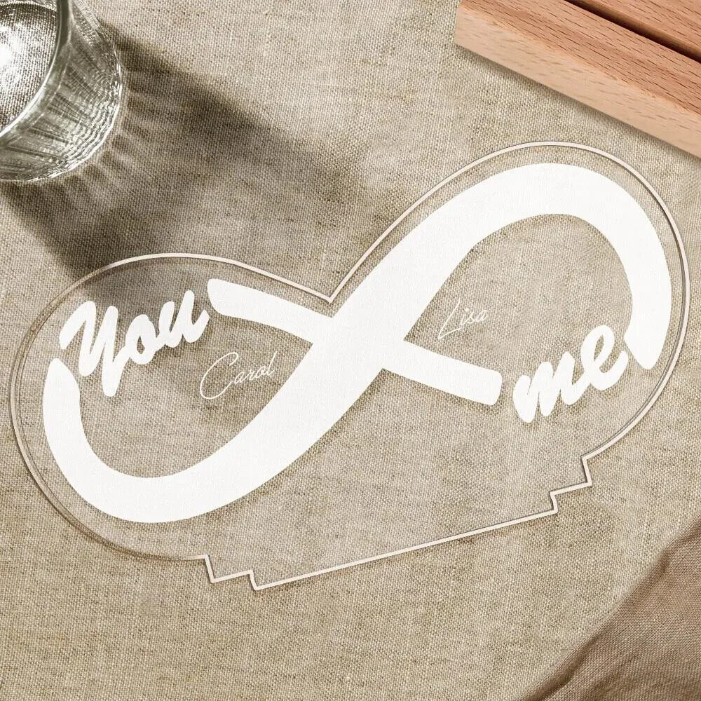 Personalised Infinity LED Neon Any Text Bar Sign Night Light. Acrylic Gift Idea