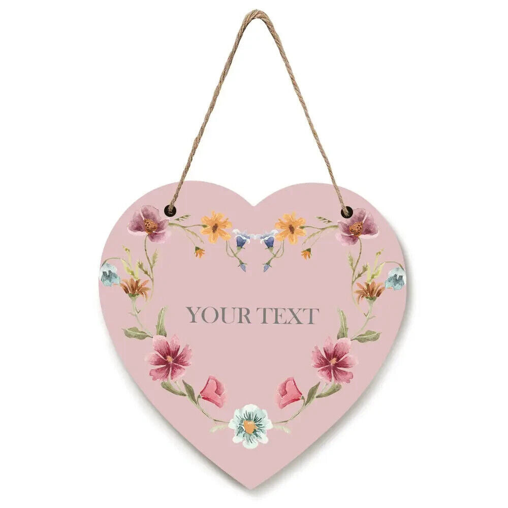 PERSONALISED WATERCOLOUR FLORAL  SIGN DOORPLATE CUSTOM BEDROOM SIGN DECORATION