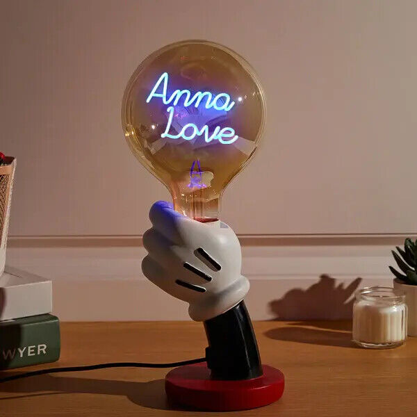 Personalised Filament Modeling LED Bulb Table Lamp Decorative Gift Custom Text