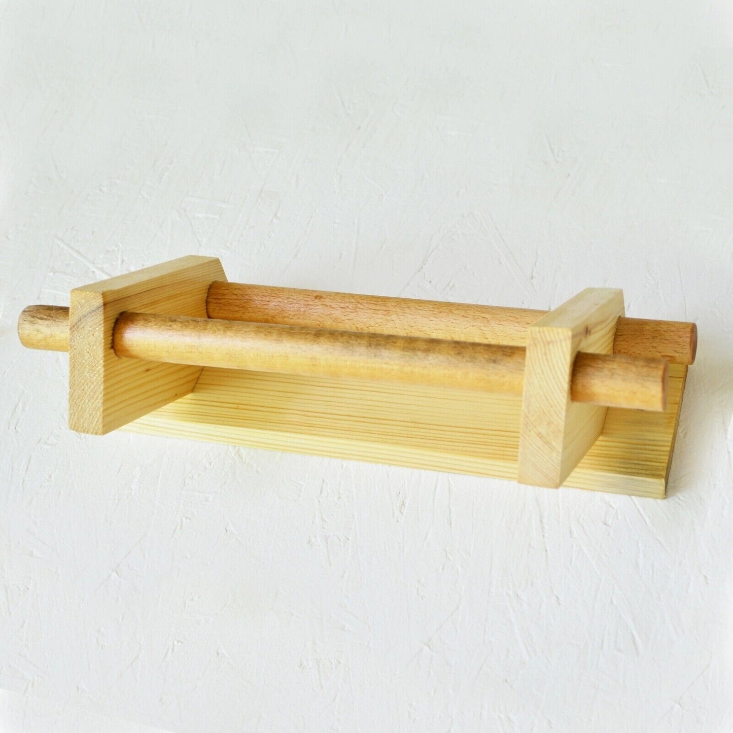 Handmade Wooden Wall Mounted Towel Rail Holder Rack Kitchen Solid Wood Floating