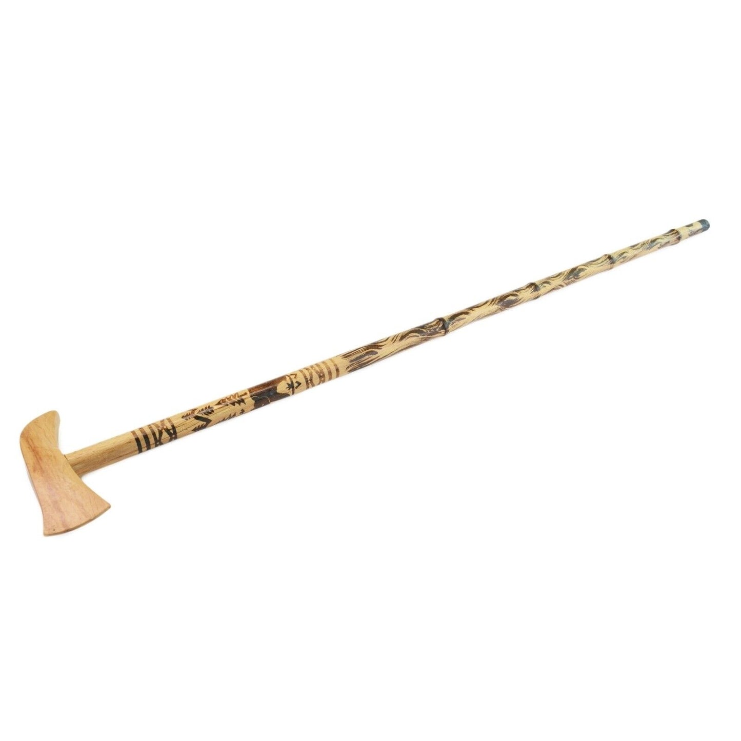 Traditional Lightweight Strong Unisex Hand Carved Walking Stick Cane w Symbols