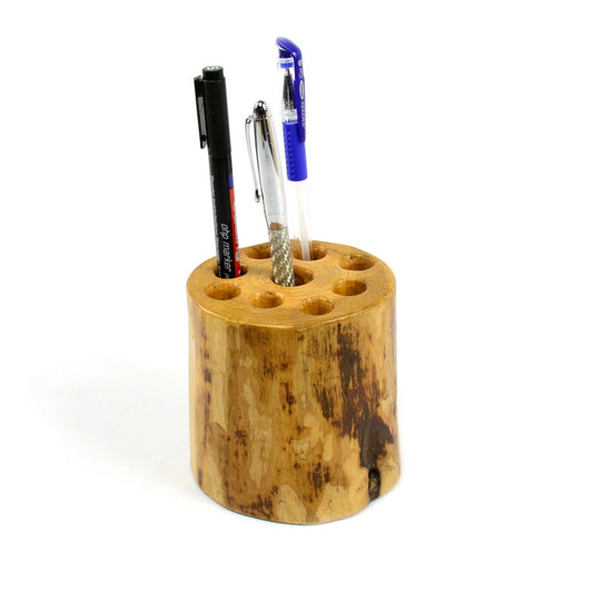 Unique Pen Holder Desk Tidy Organizer Pencil Pot Makeup Brush Storage Wood Log