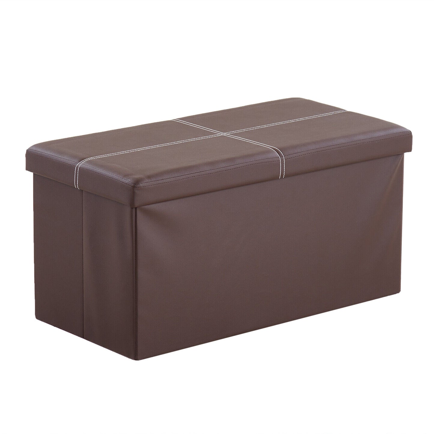 Folding Ottoman Storage Box Pouffe Seat Stool Home Chair Foot stool Bench LINEN