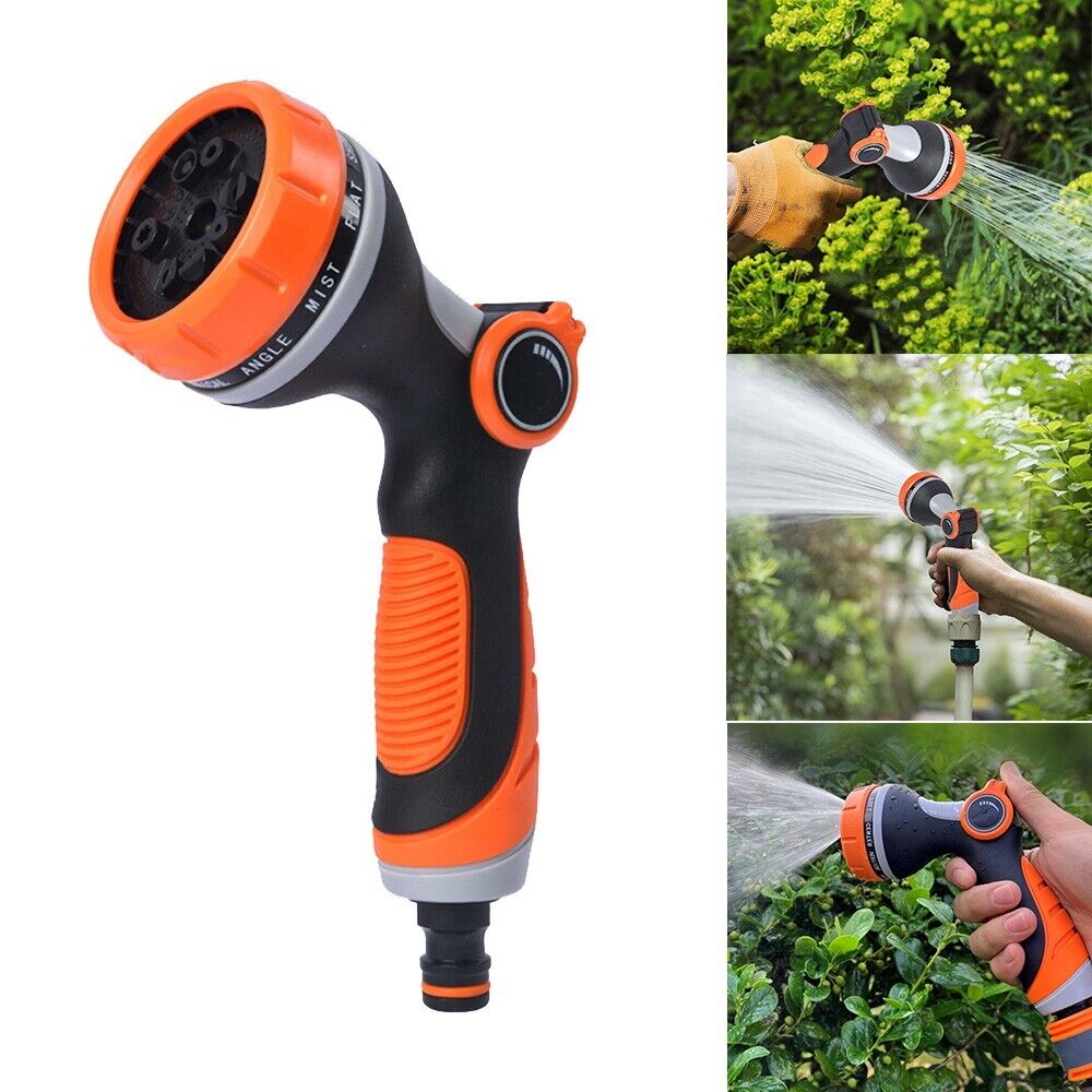 Garden Watering Hose Pipe Spray Gun 10 Patterns Soft Handle Car Washing Pets