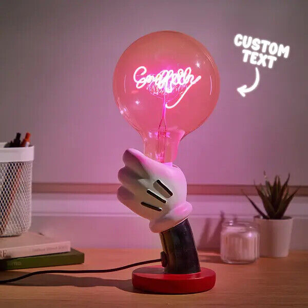 Personalised Filament Modeling LED Bulb Table Lamp Decorative Gift Custom Text