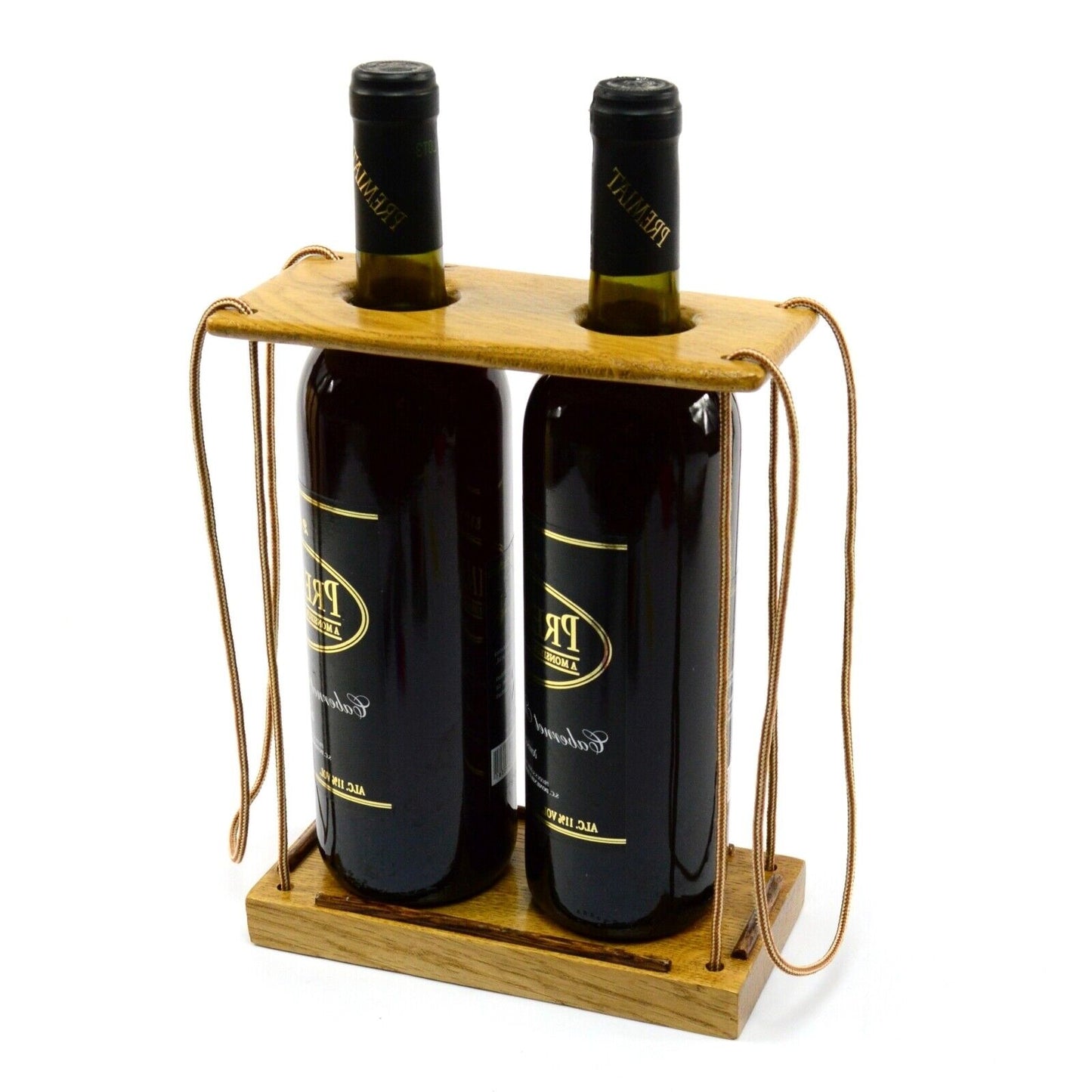 Handmade Wine Case Carrier 3 Bottle With Handle Storage Stand Stylish Durable
